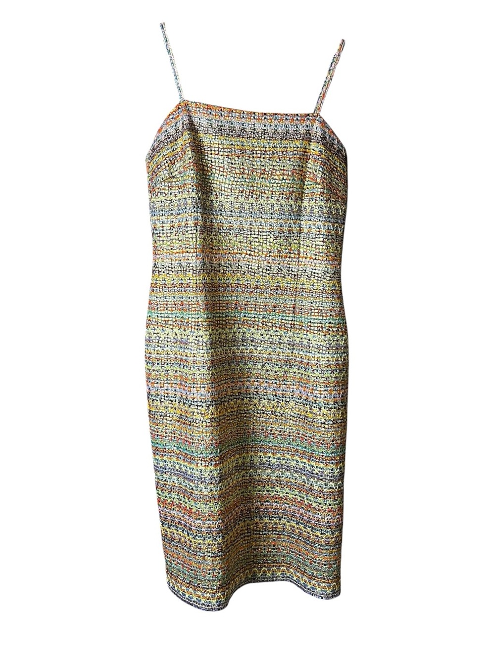 David Meister Multi-Color Tweed Midi Slip Dress Size 8